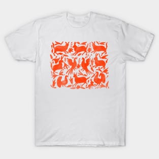 Orange Otomi Print T-Shirt